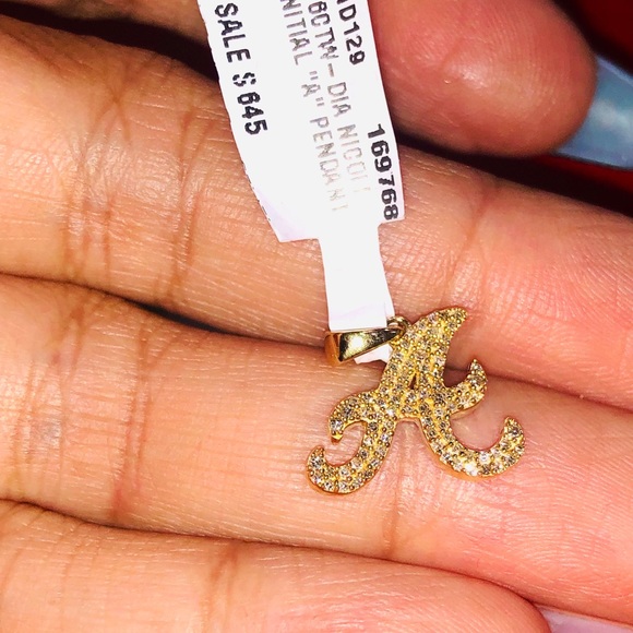 10k solid gold real Diamond A initial pendant, FREE APPRAISAL, free ship, Sale - Picture 13 of 13